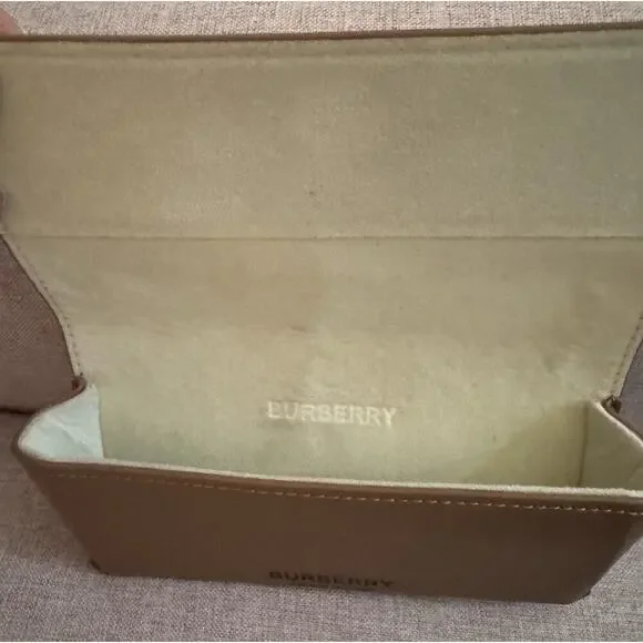 Burberry London England Leather Tan Sunglasses Magnetic Flap Cover Case - Picture 6 of 7